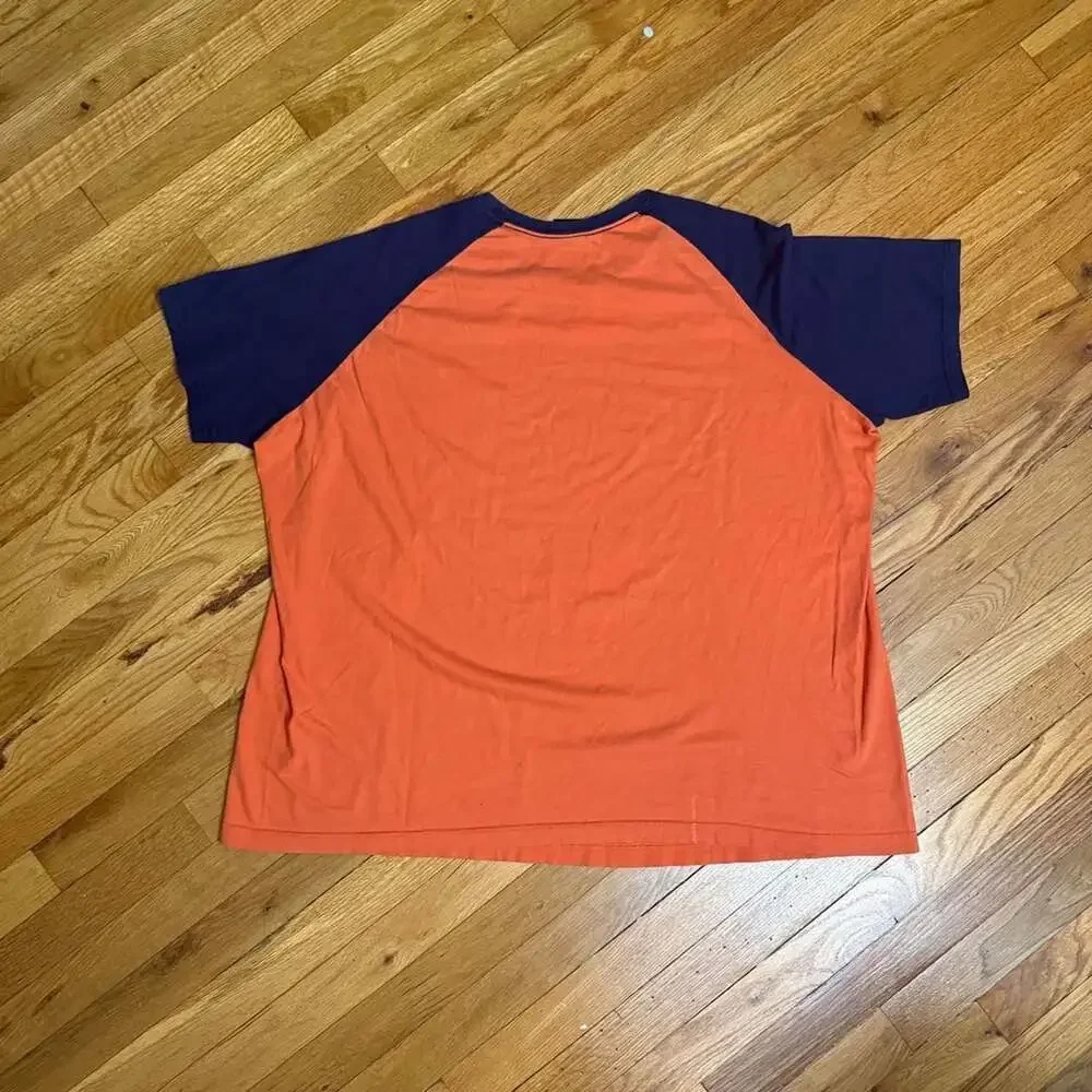 Polo by Ralph Lauren Raglan Tee XXL Orange Navy Colorblock 100% Cotton
